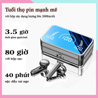 Tai nghe Bluetooth 5.3 S20 TWS mặt gương Led hỗ trợ mic đàm thọai kháng nước IPX5 - Tai nghe nhét tai không dây giá rẻ