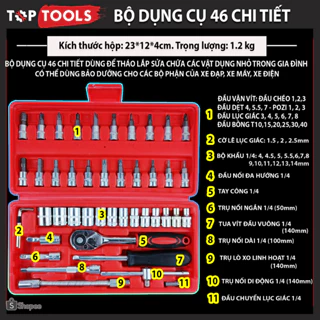 [LOẠI TỐT] Bộ dụng cụ mở bu lông ốc vít bộ dụng cụ sửa chữa ô tô xe máy bộ dụng cụ đa năng 46 chi tiết cầm tay cao cấp