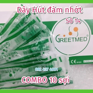 (COMBO 10 sợi) Dây hút đàm nhớt, có khóa, số 14 .