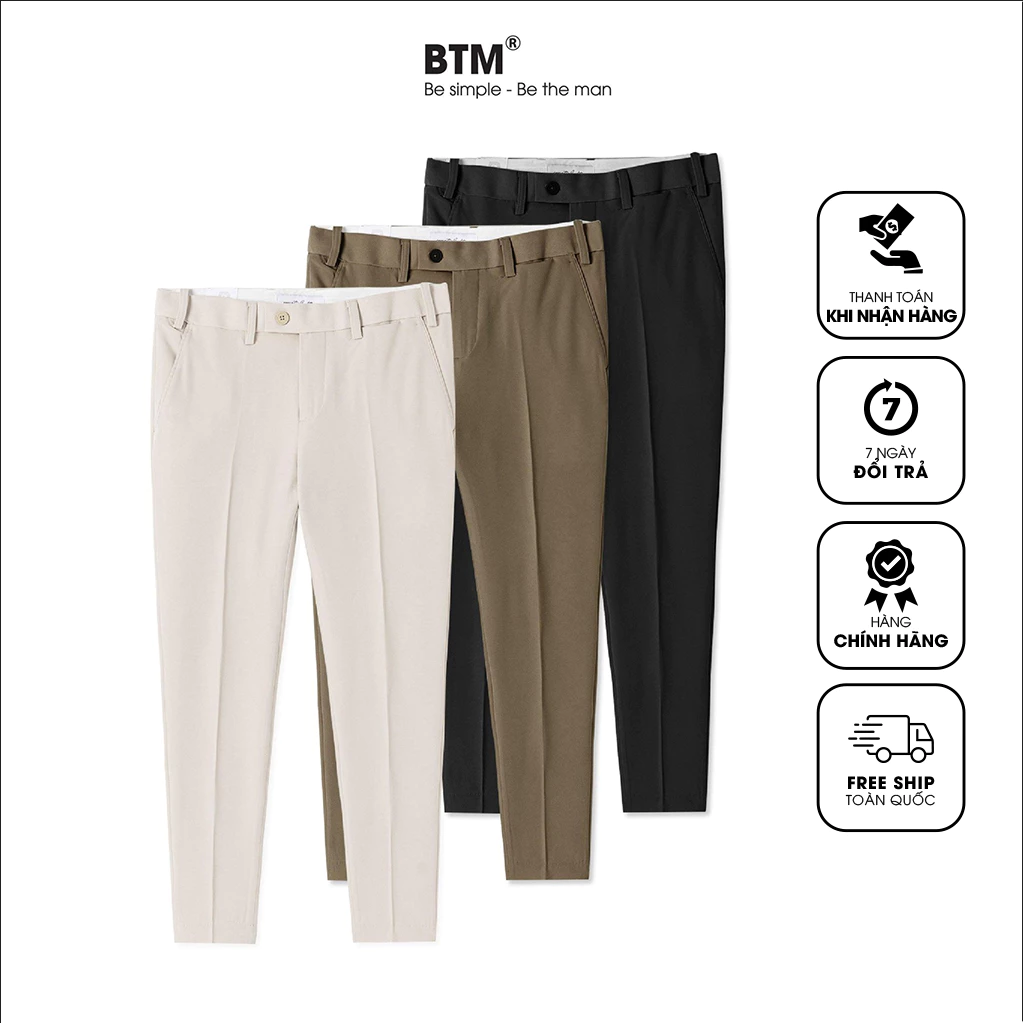 Quần Tây Nam Dài BTM Tăng Giảm Cạp Vải Tuypxi Chéo Hàn - Form Slimfit Mã 33.197