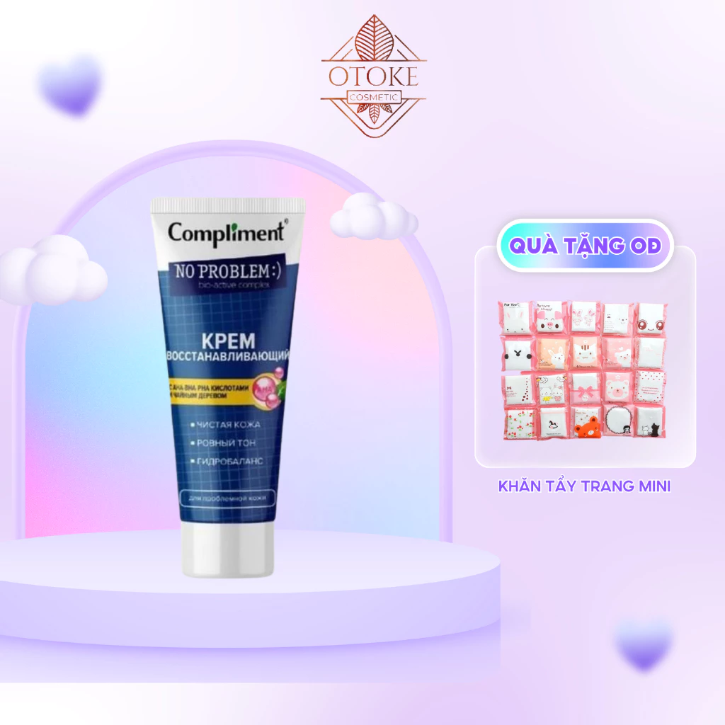 [Chính hãng - Có tem phụ] Kem Dưỡng Compliment No problem AHA-BHA-PHA Phục Hồi, Tái Tạo Da Dầu Mụn 50ml