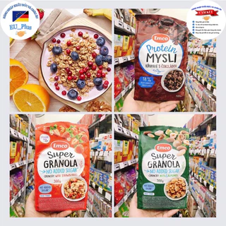 Ngũ cốc Emco MusLi 750G - Ngũ cốc không thêm đường Super Granola (500g) - Hàng date mới T12/2024