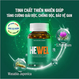 Viên uống HEWEL - hỗ trợ tăng khả năng thải độc, bảo vệ gan trước các tác nhân gây hại (30 viên)