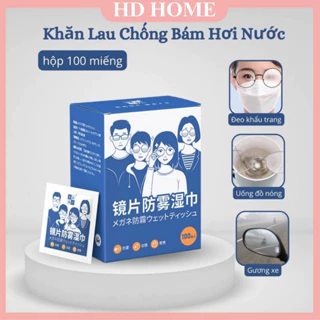 [Hộp 100] Khăn lau kính nano khăn giấy lau kính nano chống hơi nước mờ sương hơi thở