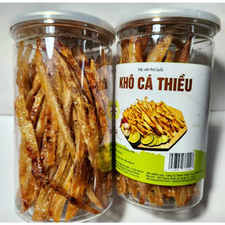 250gr KHÔ CÁ THIỀU cắt sợi QUE tầm gia vị ăn liền, hủ pet, loại ngon, Đồ ăn vặt TD Food