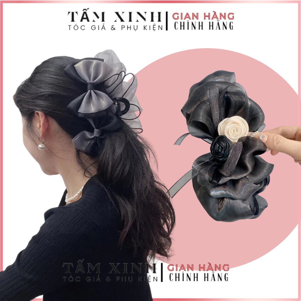 Kẹp tóc nơ lụa hót hít sang chảnh nữ đẹp - KẸP NƠ LỤA
