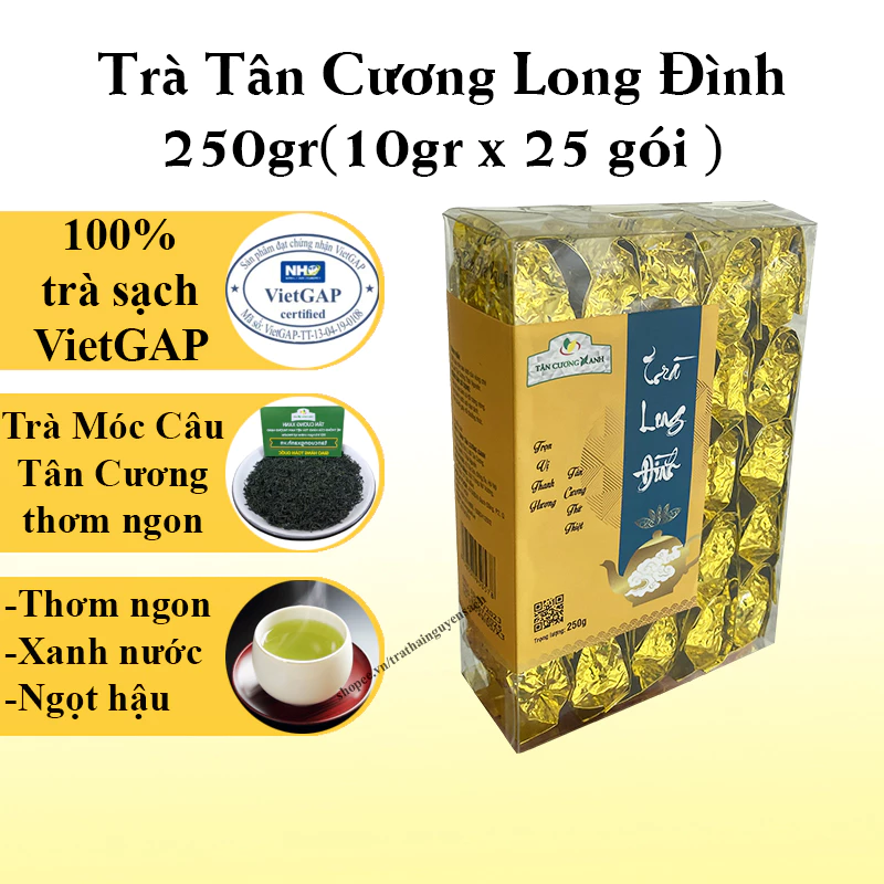 Trà Tân Cương Long Đình 250gr - Trà Móc Câu Tân Cương Xanh Chính Hãng