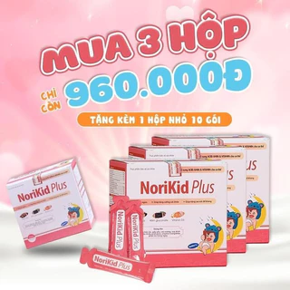 Combo Mua 3 Hộp Tặng 1 Siro Ăn Ngon Norikid Plus Nhật Bản 3 in 1 Cho Bé Biếng Ăn Táo Bón Suy Dinh Dưỡng