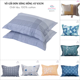 Ruột gối + Vỏ gối nằm Sông Hồng kích thước 45cm x 65cm - chất cotton - Hàng chính hãng