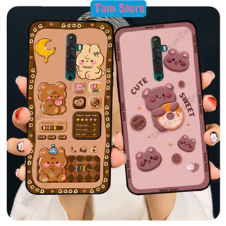 Ốp lưng Oppo Reno 2 / Reno2 F - Reno 2f in hình nền caro gấu thỏ, gấu bear cute