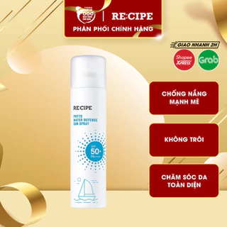 Xịt Chống Nắng Bảo Vệ Da, Dưỡng Ẩm Recipe Phyto Water Defense Sun Spray SPF50+ PA++++ 180ml