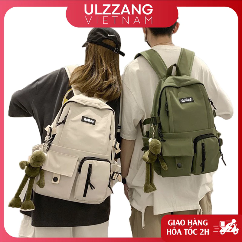 Balo đi học nam nữ Ulzzang basic chống nước, cặp sách laptop phong cách Unisex Hàn Quốc dành cho học sinh, sinh viên.