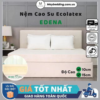 Nệm Cao Su Thiên Nhiên EDENA Ecolatex, Bảo Hành 10 Năm - Hàng Chính Hãng