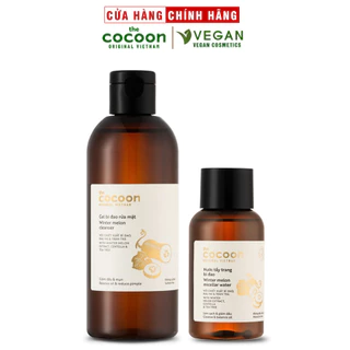 COMBO Làm Sạch Cho Da Dầu Mụn Từ Bí Đao Cocoon Thuần Chay: 1 Gel bí đao rửa mặt 310ml + 1 Nước tẩy trang bí đao 140ml