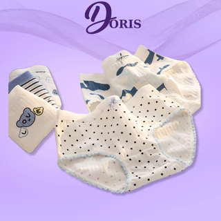 Quần Lót Nữ cao Cấp, Quần Lót Cotton Họa Tiết Dễ Thương Co Dãn 4 Chiều DORIS Q11-Q18