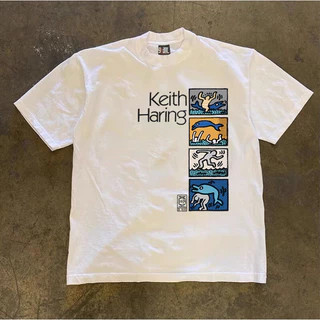 Áo Phông Hè KEITHHARING Form Rộng Tay Lỡ Nam Nữ Sành Điệu, Chất Liệu Cotton Khô Mềm Mịn Thoáng Khí Thấm Hút Mồ Hôi Tốt