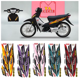 (Nhiều màu)Tem xe WAVE 50cc-100cc mẫu lửa siêu ngầu dán cho xe đen tem 4 lớp chống nước