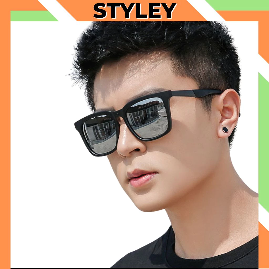 Mắt Kính râm nam nữ phân cực phong cách hàn quốc, Kính mát chống tia UV phản quang boy phố STYLEY