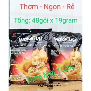 Combo 2 Bịch Cà Phê Wake Up Sài Gon Thơm Ngon Rẻ (24gói x 19gram) DATE GIAO MỚI