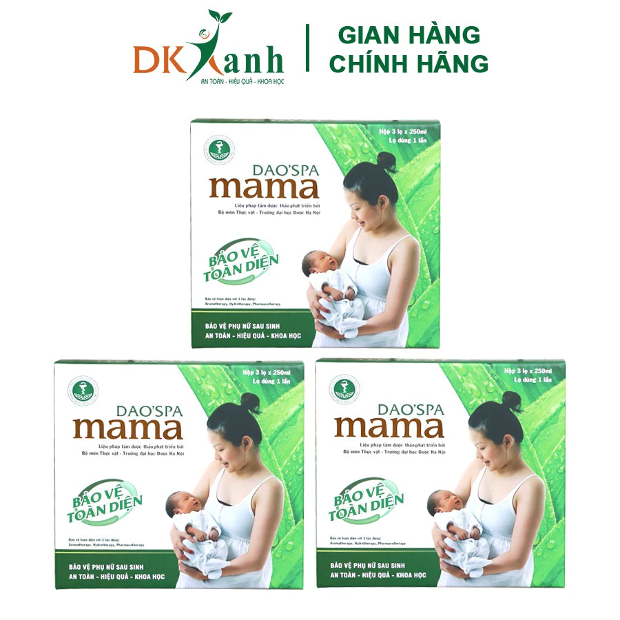 Combo 3 hộp Nước tắm sau sinh Dao'spa Mama - 9 chai dung tích 250ml/chai - DK Pharma