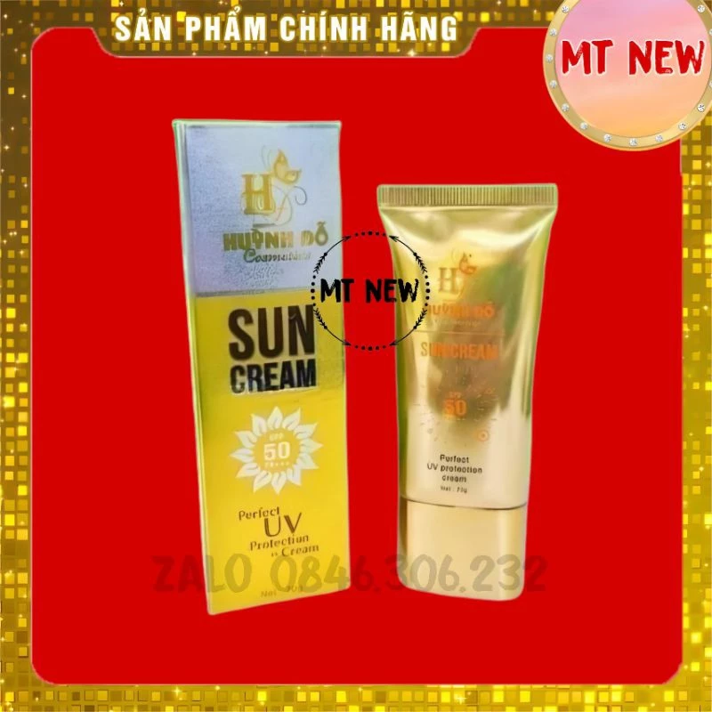 [Chính Hãng 100%] Kem Chống Nắng Huỳnh Đỗ SPF 50+++ 70ML Kem Mịn, Không Đổ Mồ Hôi, Kháng Nước, Da Mịn Màng