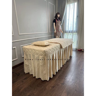 Ga/drap cotton satin siêu đẹp giường spa, giường nối mi, phun xăm màu be siêu hot