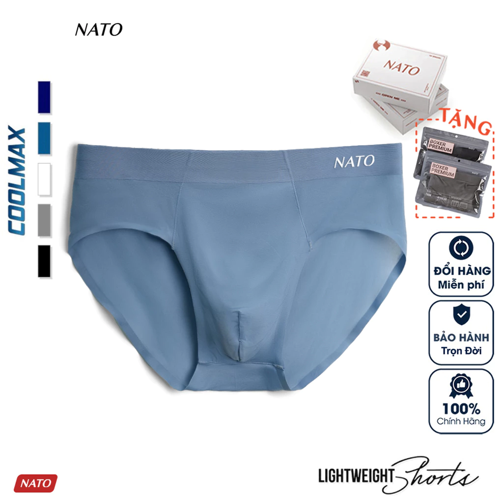 Quần Lót Nam Nato Profit & Slip Dáng Tam Giác Vải Lụa Băng Thun Lạnh Trơn Cao Cấp Không Viền 230Gsm