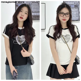 Áo Nữ Baby Tee Form Fit Tim [FREESHIP]🌸 Áo Thun Nữ Babytee cotton co dãn🌸