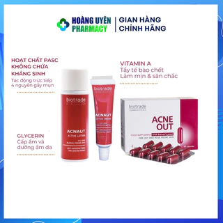 Lotion/ kem chấm mụn Biotrade Acnaut Active/ Viên uống Biotrade