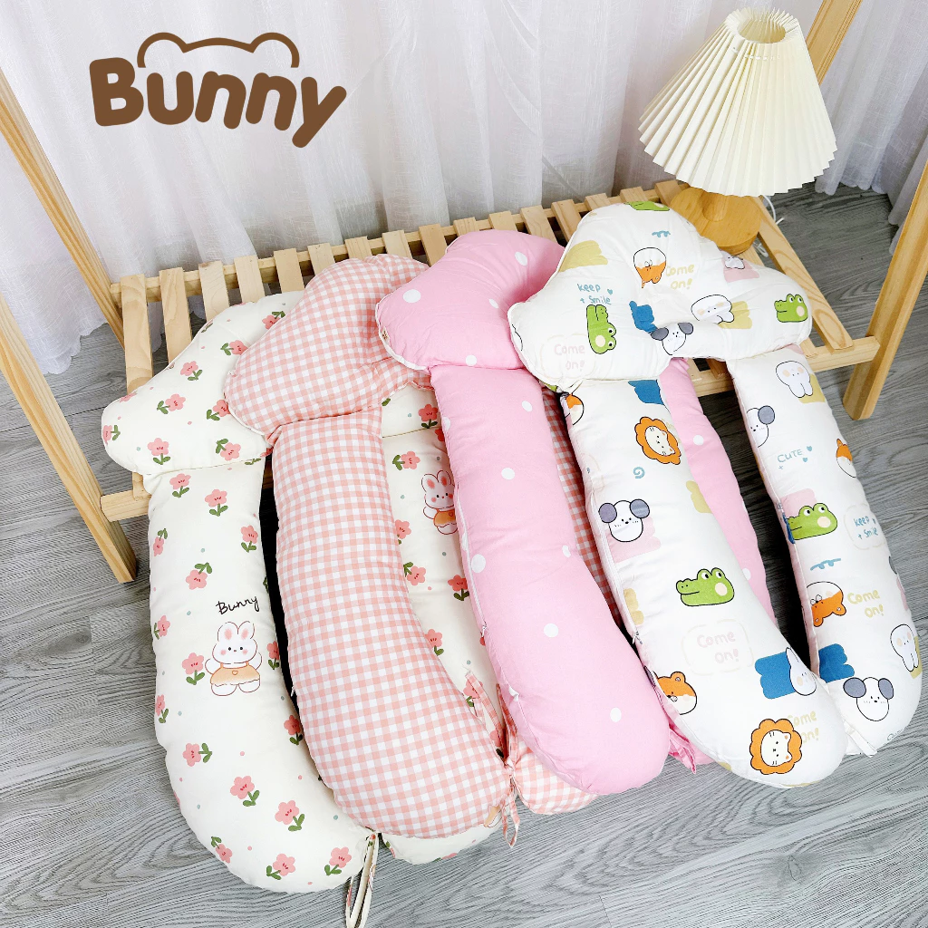 Gối Ngủ Định Hình Đầu Bunny, Gối Chữ U Cho Bé Sơ Sinh 0-2 Tuổi Chống Bẹp Đầu Chống Giật Mình Giúp Bé Ngủ Ngon