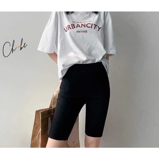 uần legging nữ quần legging đùi ngố cuộn tím thái cạp cao chun lưng  siêu mịn siêu co giãn tập gym đi chơi-minstore1