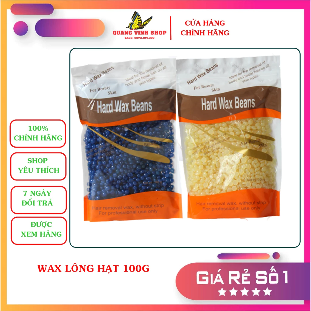 Sáp wax lông dạng hạt wax dừa cao cấp hard wax beans 100g (5 mùi)