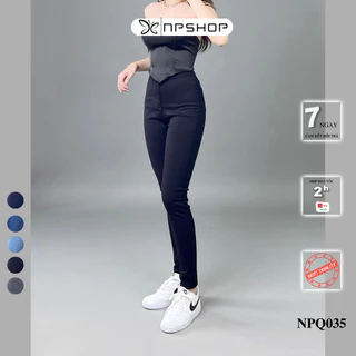 Quần jean nữ bigsize lưng cao màu đen NPSHOP, quần bò cạp cao skinny jeans bigsize NPQ034