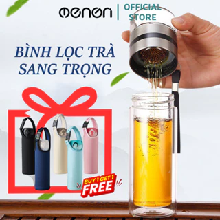 Bình Pha Trà Thuỷ Tinh 2 Lớp Cao Cấp Có Lõi Lọc Dung Tích 470ml Chịu Nhiệt Cao từ -20 đến 140 độ C