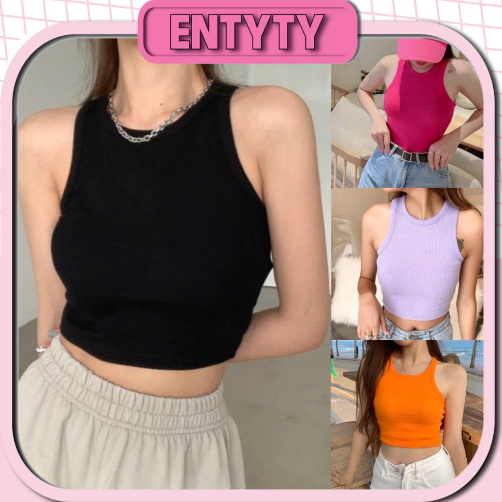 Áo ba lỗ nữ basic phong cách mùa hè năng động / ÁO CROPTOP 3 LỖ NGƯỢC entyty shop A3BL3