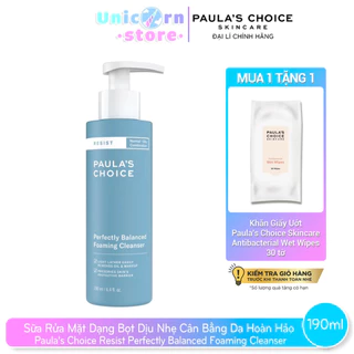 Sữa Rửa Mặt Dạng Bọt Dịu Nhẹ Cân Bằng Da Hoàn Hảo Paula's Choice Resist Perfectly Balanced Foaming Cleanser 190ml