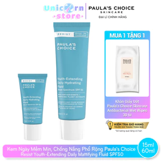 Kem Ngày Mềm Mịn, Chống Nắng Phổ Rộng Paula's Choice Resist Youth-Extending Daily Mattifying Fluid SPF 50 60ml