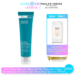 Kem Chống Nắng Cân Bằng Tiết Dầu Thừa Paula's Choice Skin Balancing Ultra-Sheer Daily Defence Broad Spectrum SPF 30 60ml