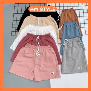 Quần đùi nữ HM Style,quần short nữ ống rộng mặc ở nhà, đi chơi,chất vải đũi thấm hút mồ hôi mặc hè siêu mát - mã SQ342