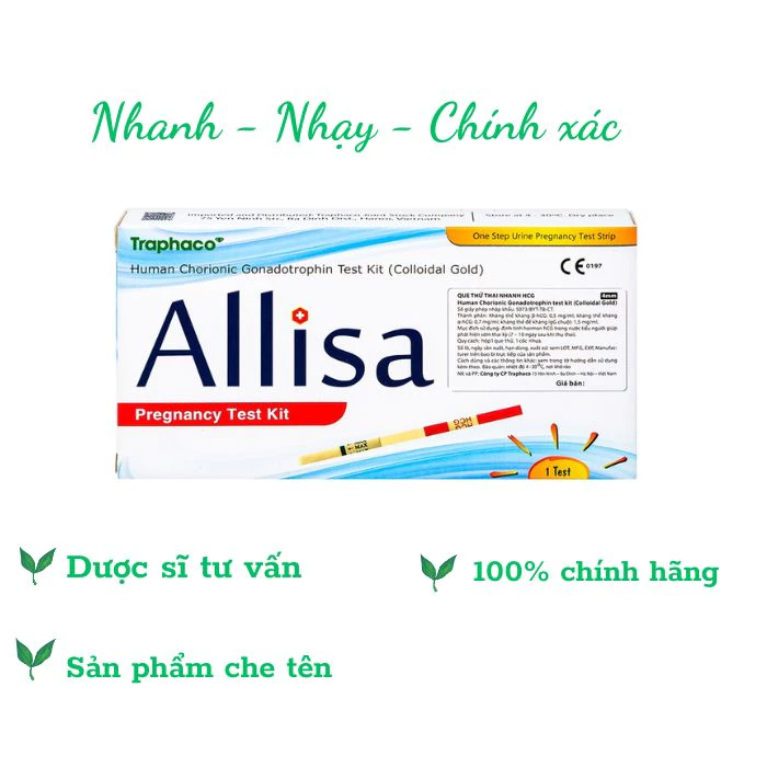 Que Thử Thai Alisa Chính Hãng Traphaco, Que Thử Thai Phát Hiện Sớm Nhất, Chính Xác, Sử Dụng Đơn Giản, Giao Hàng Nhanh