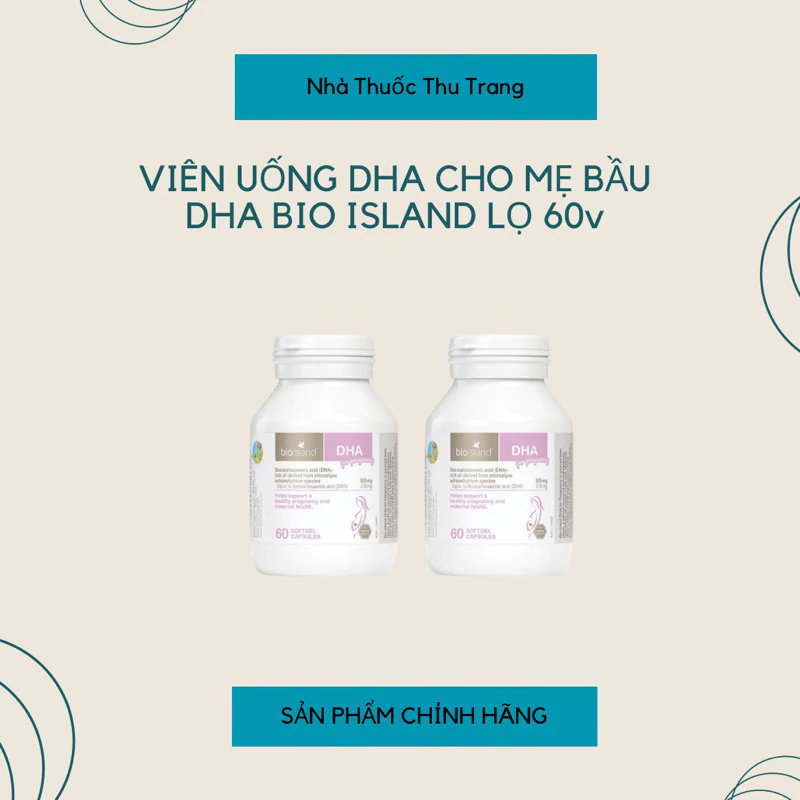 [ CHÍNH HÃNG ] ĐỦ BILL- Bio IIsland DHA cho mẹ bầu (60 viên)