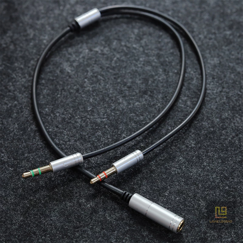 Cáp Chia Âm Thanh 1 To 2 Bộ Chuyển Đổi Jack Audio AUX 3.5mm Dùng Cho Máy Tính Để Bàn, Loa, Tai Nghe Kết Nối Micro