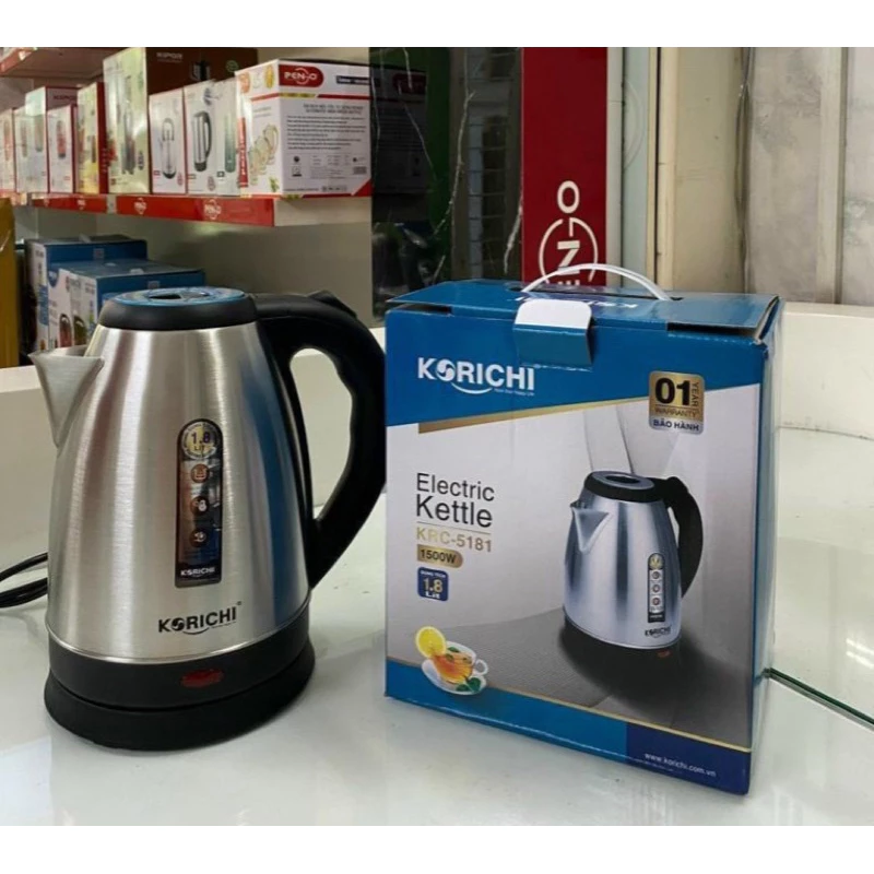 Ấm Đun Siêu Tốc KORICHI- Thiết Kế Gọn Gàng-Sang Trọng-Bảo Hành 12 Tháng