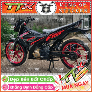 Tem Xe Raider Satria FI 150 Mẫu Zin Đen Đỏ Xám Cao Cấp 3 Lớp In 100% Công Nghệ Nhật - Mã (sT-002-A1)