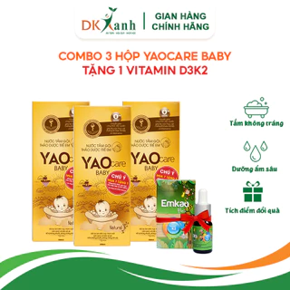 Combo 3 chai Nước tắm thảo dược Yaocare baby 250ml/chai -  Tặng 1 Emkao plus