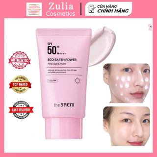 Kem Chống Nắng The SAEM ECO EARTH Pink Sun Cream mẫu mới