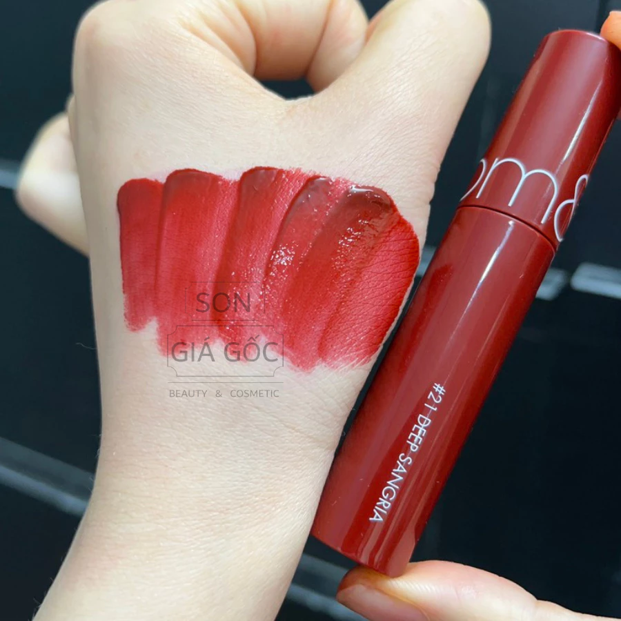 Son R.omand bóng màu 21 đỏ mận (R.omand Juicy Lasting Tint 21)