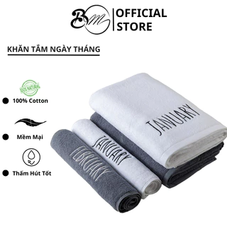 Khăn Tắm  Khách Sạn Thêu Ngày Tháng 70x140cm Khăn Tắm Cao Cấp Siêu Mềm Mại Thấm Hút Cực Đỉnh 1001368