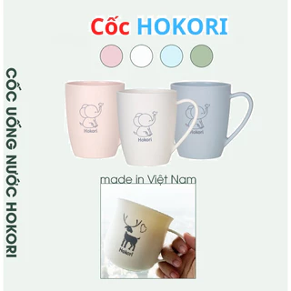 Cốc Nhựa , Ly Uống Nước Hokori 350ml - 400ml Việt Nhật Có Quai Cầm Chịu Nhiệt Tốt