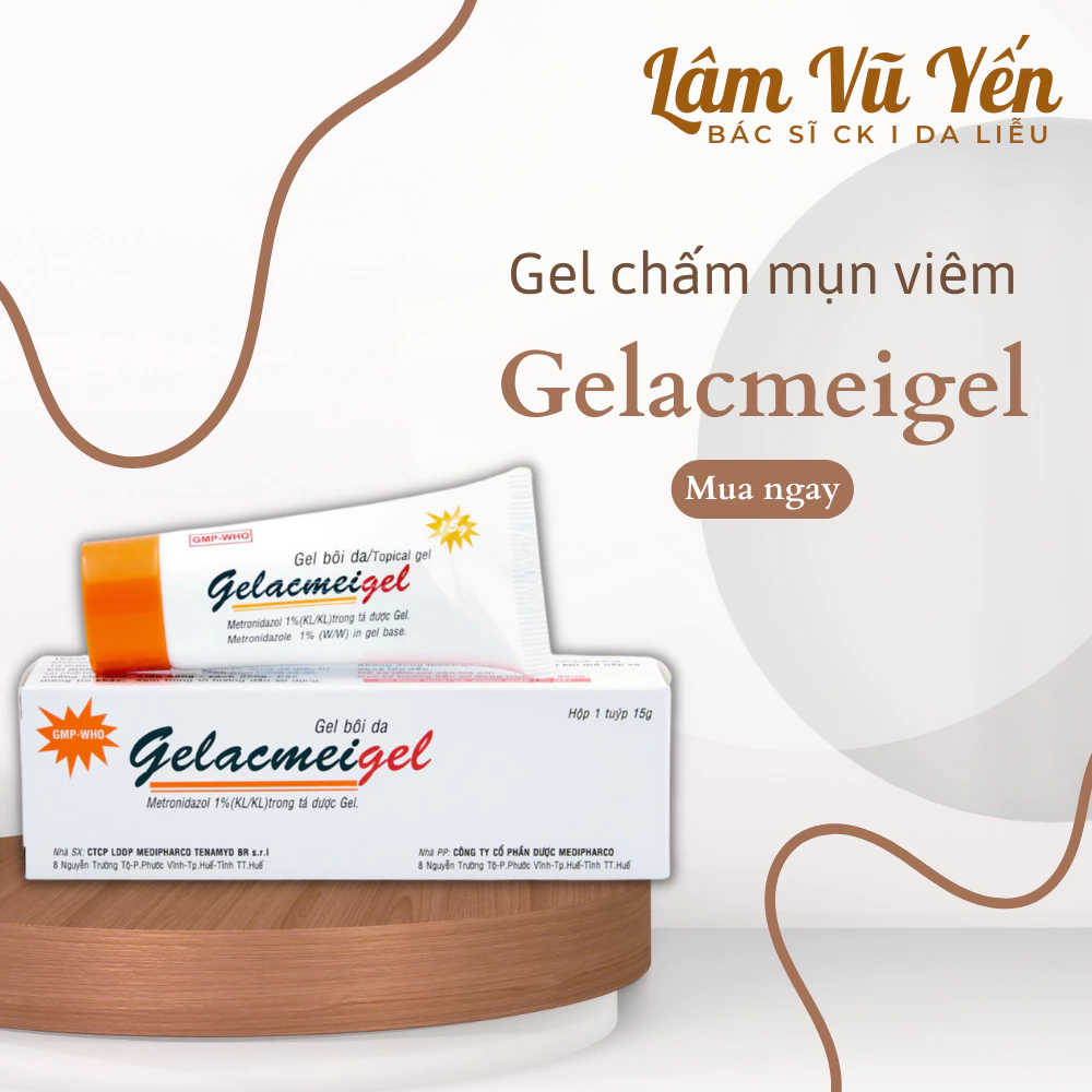 Gel Giảm Mụn Trứng Cá, Mụn Viêm Gelacmeigel Tuýp 15gr - Dr. Lâm Vũ Yến